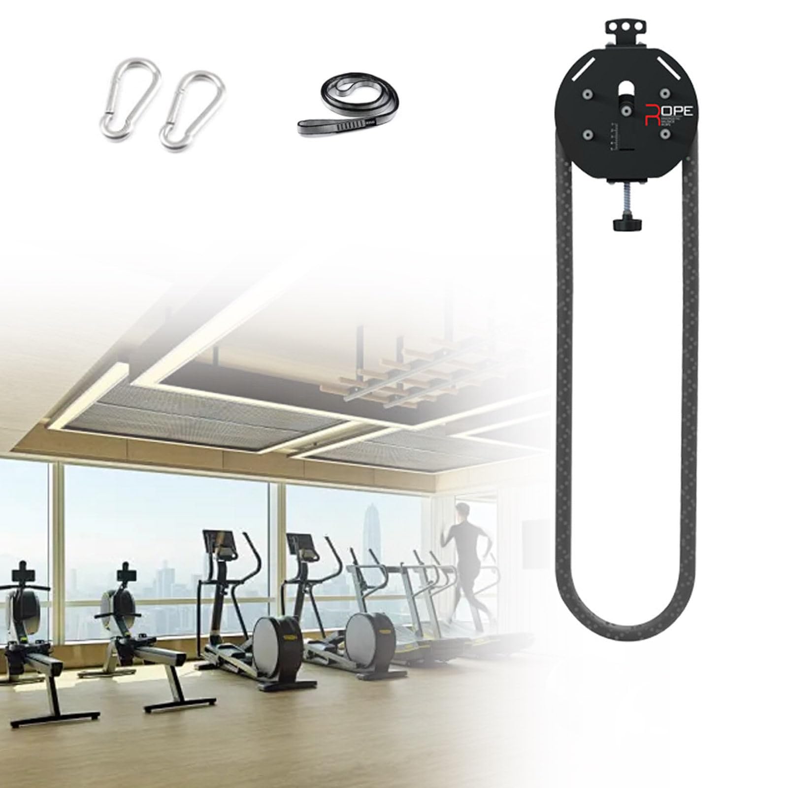 FBJAMZ Cable Pulley Fitness Machine Adjustable Resistance,Suitable for Muscle Endurance, Upper Extremity Aerobic Training Blackwithredaccents (Blackwithredaccents)