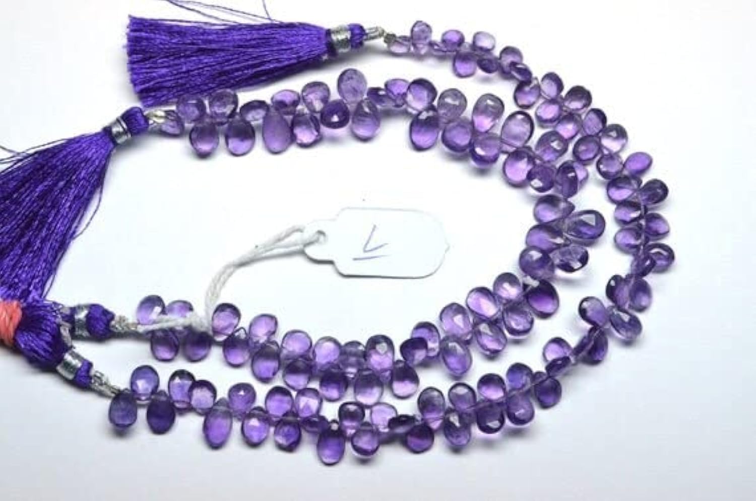 Perles améthyste naturelle LKBEADS forme poire pour créer des colliers et bracelets artisanaux