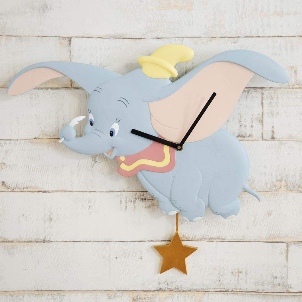 Widdop Dumbo Wall Clock - The Flying Elephant - Nursery Clock