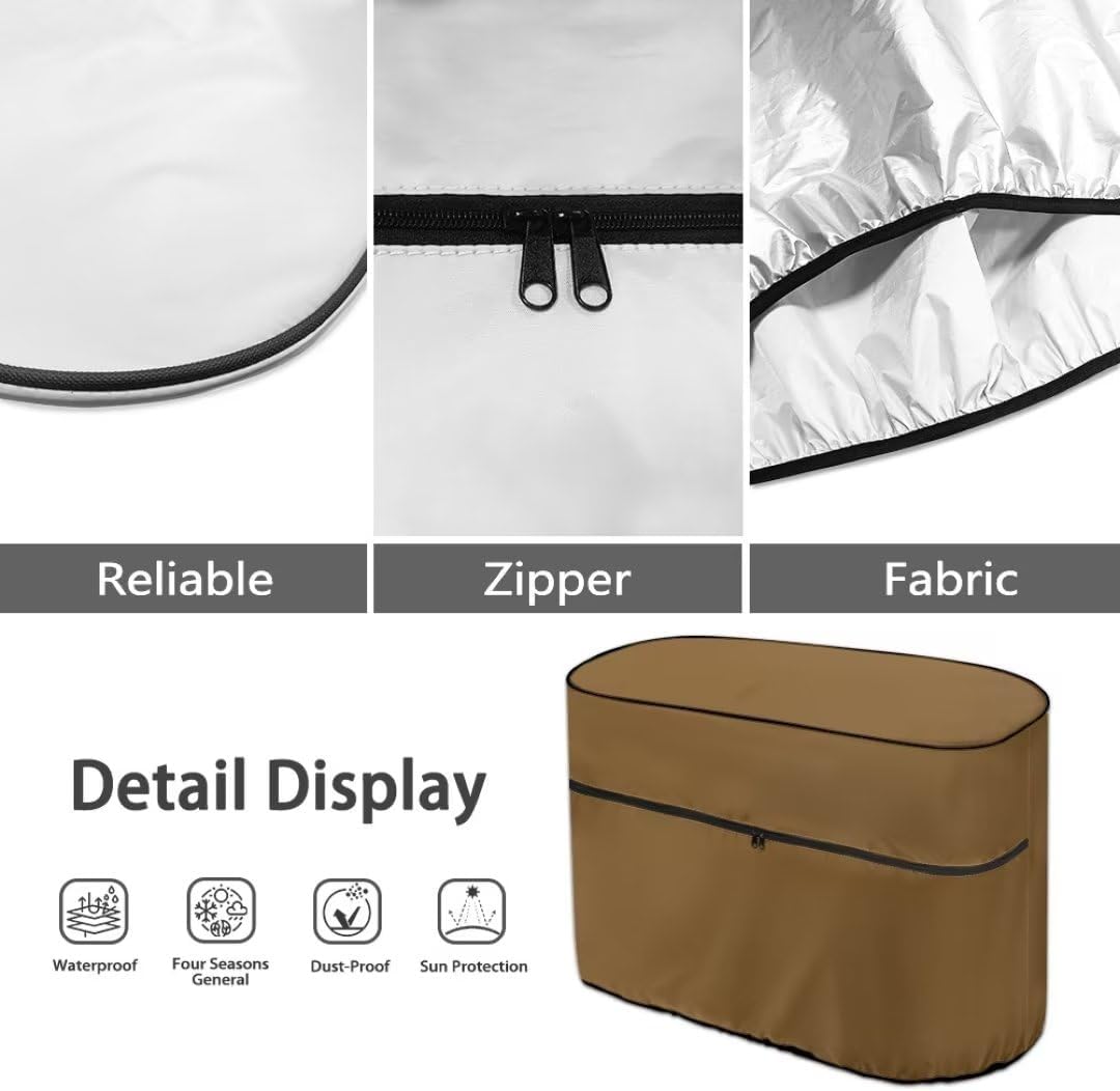 Horeset Brown RV Camper Propane Tank Cover Fits 40LB Dual Propane Tanks,Heavy Duty Cover for RV,Travel Trailer,Camper