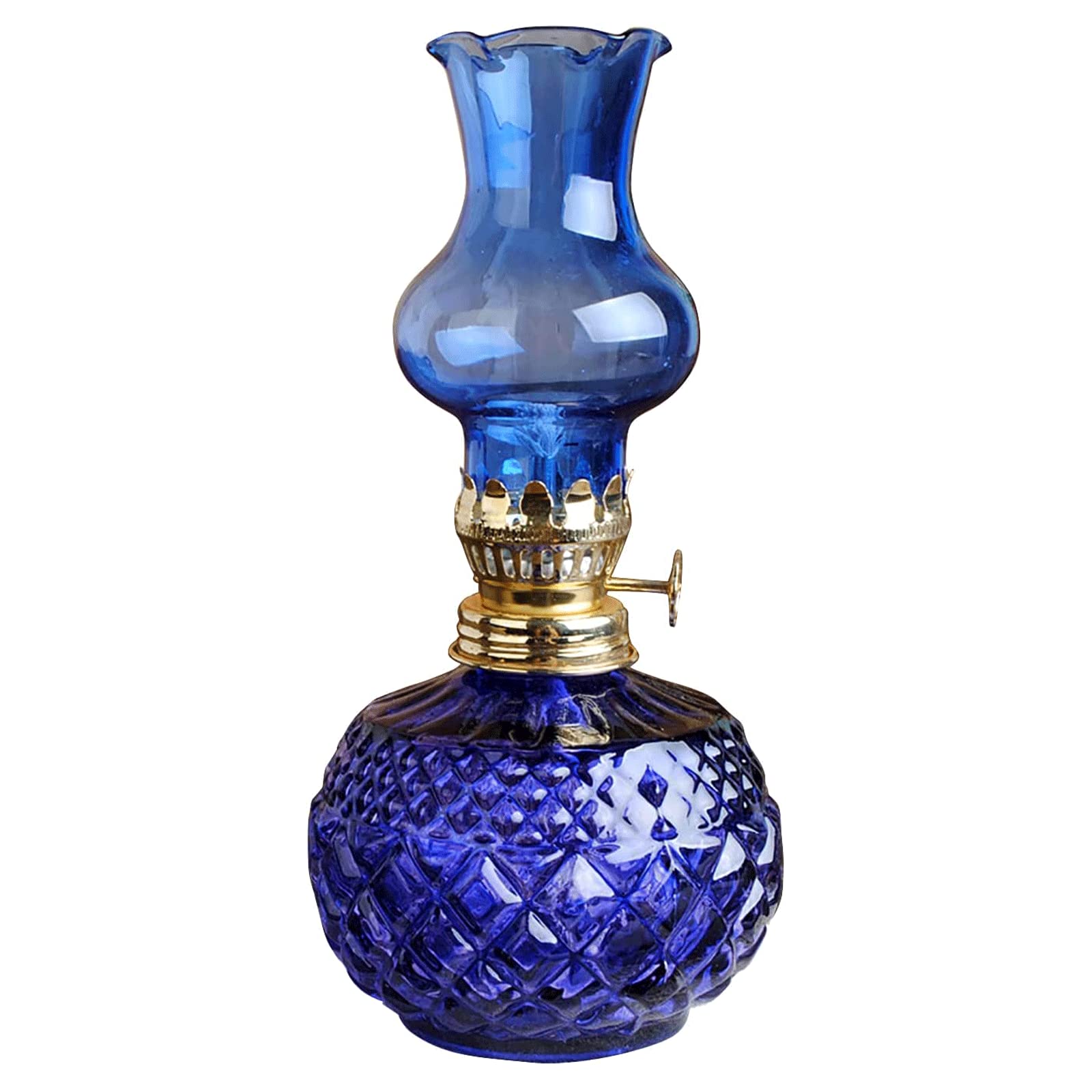 Kerosene Lamps, Lantern Antique Hurricane Lamp Tabletop Decor Home Emergency Lighting Patio Decoration(Blue)