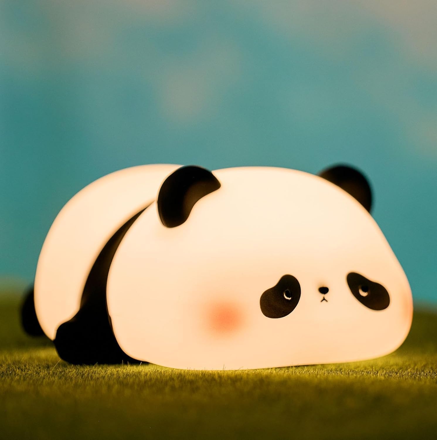Cute Panda Night Light, LED Squishy Novelty Animal Night Lamp, Food Grade Silicone 3 Level Dimmable Breastfeeding Nursery Nightlight for Room Decor, Cute Gifts Stuff for Boys Girls Baby Children