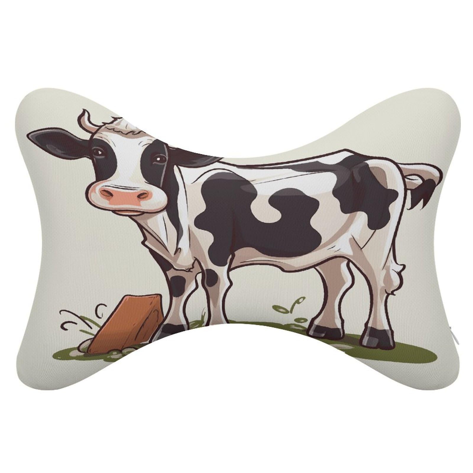 FekiLoot Dairy Cow Car Headrest Set of 2,Softness Memory Foam Car Neck Pillow with Breathable Removable Cover Car Neck Support Pillow Ergonomic for Driving, Office