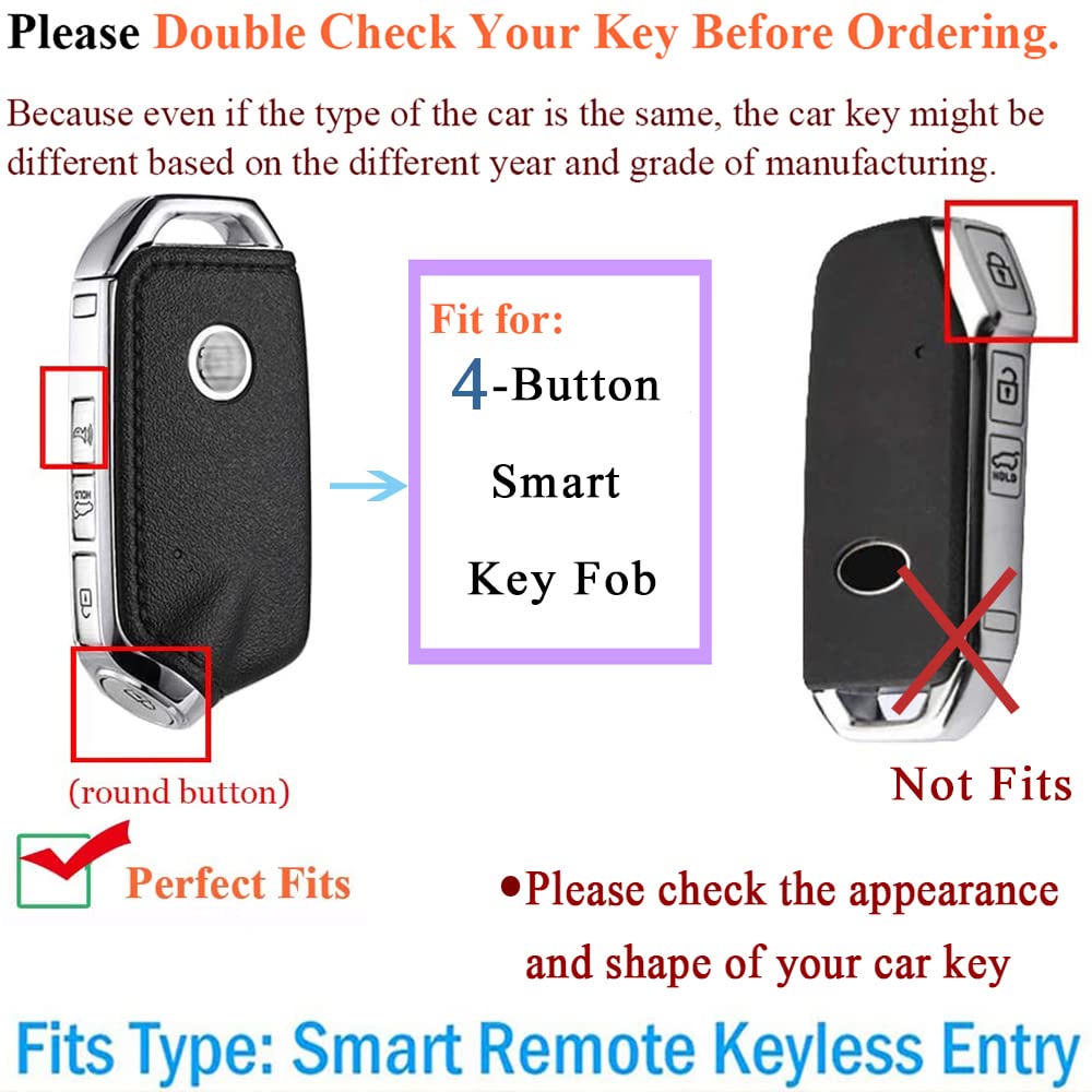 SANRILY Golden-edge 4 Button Key Fob Cover for Kia Stinger GT K9 K900 2018 2019 2020 2021 Keyless Full Protection Key Fob Case Shell with Bling SANRILY Golden-edge 4 Button Key Fob Cover for Kia Stinger GT K9 K900 2018 2019 2020 2021 Keyless Full Protection Key Fob Case Shell with Bling