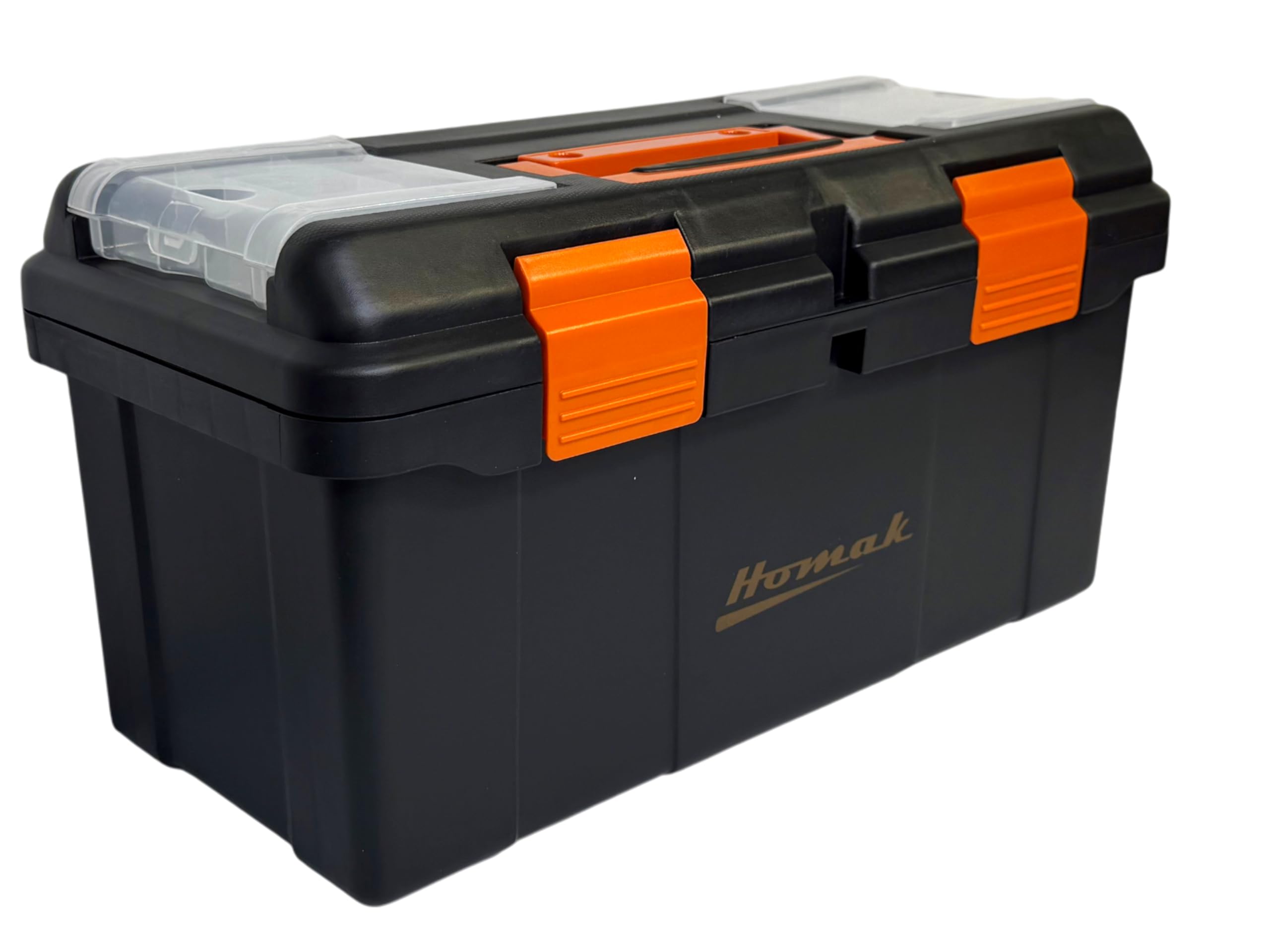 Homak 40,6 cm plástico caja de herramientas con bandeja y divisores, BK00119005