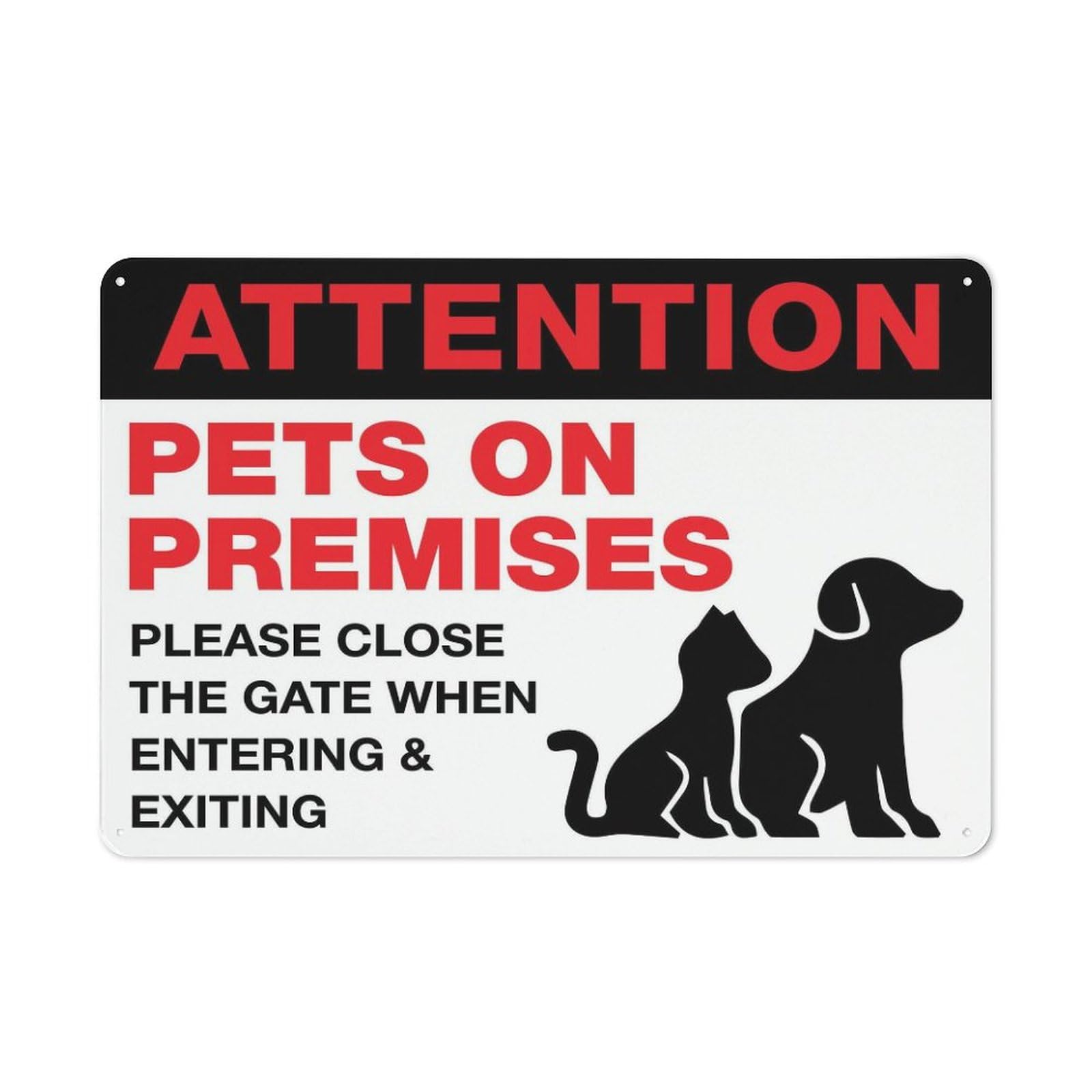 Xewazd A1904 Metal Sign Attention Pets On Premises 8"X12" Rust-Resistant Aluminum Sign - Indoor & Outdoor Use For Fence & Yard
