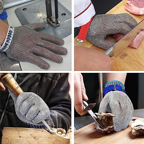 Guantes anticorte de acero inoxidable con eslabones de seguridad para fábrica 3