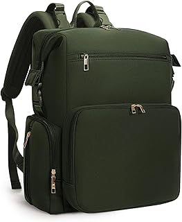 CEI-CEI Neopren Wickelrucksack Große Wickeltasche für Neugeborene, wasserdichter Reise-Rucksack für Mama und Papa mit isolierten Fächern und Wickelunterlage