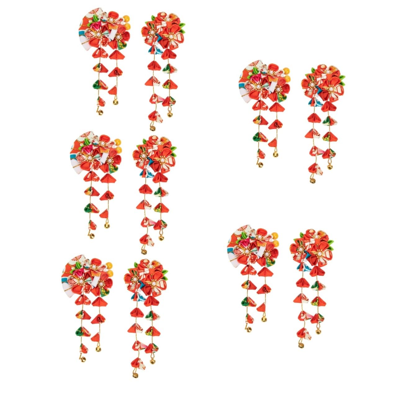 Housoutil 10piezas Accesorios Para Cabello Japoneses Horquillas De Flores y Abanicos Para Mujeres Clips Elegantes Para Peinados y Ocasiones Especiales