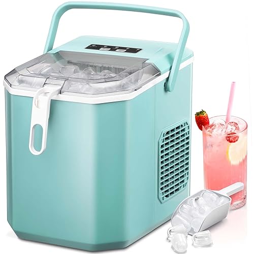 Miniatura 1 de Dreamhld - Máquina de hielo para encimera, 6 minutos, mango extraíble portátil de doble mango, limpieza automática adecuada para acampar al aire