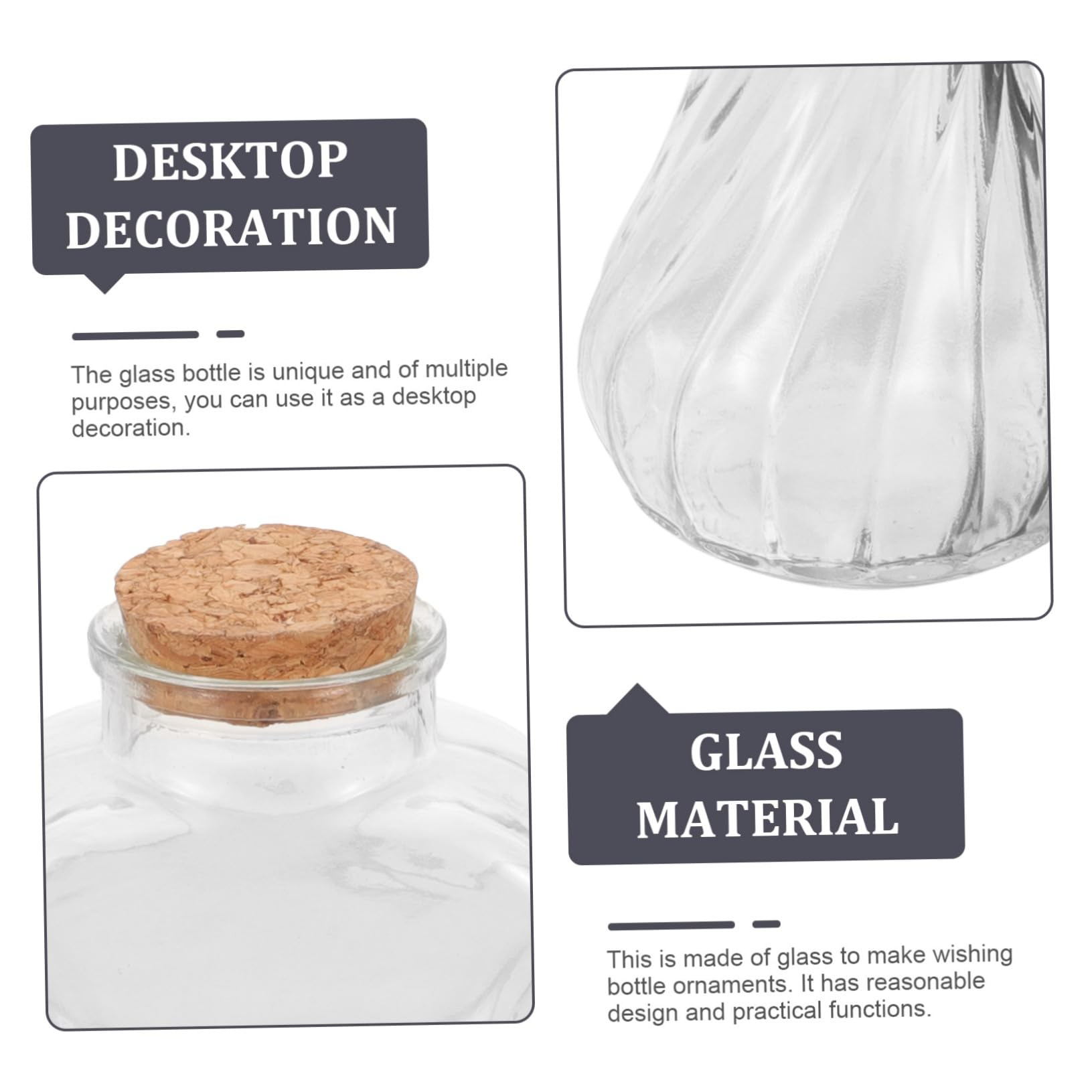 Genérico Juego De 3 Botellas Para Ceremonia De Arena Conmemorativa De Boda Kit De Botellas Tarro De Decapado De Sichuan Botella De Mensaje De 1 Litro Botella Transparente A La