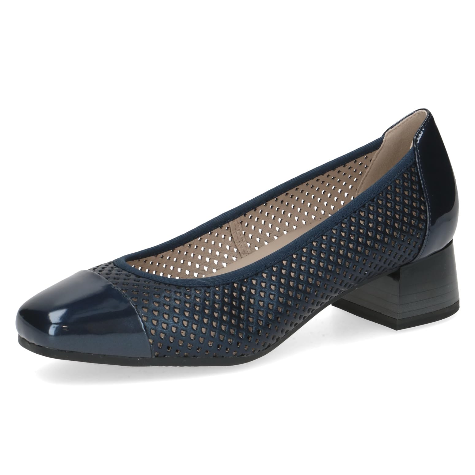 CAPRICE Women's Pumps with Heel, Blue (Navy PERL COM), 6.5 UK