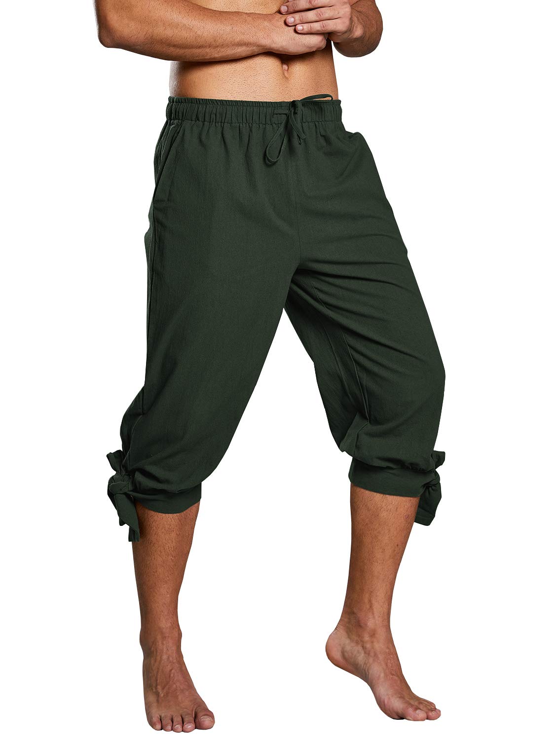 Runcati Pantalones cortos para hombre con cordones vikingos pirata medieval playa