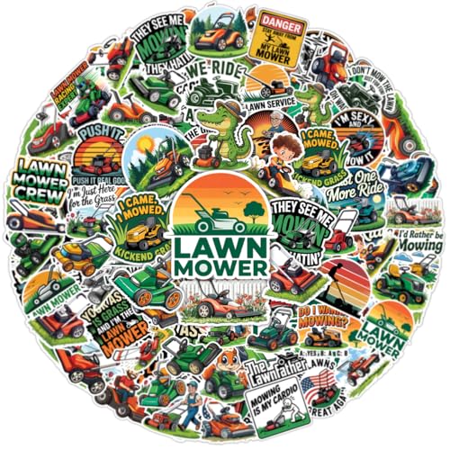 64PCS Lawn Mower Stickers for Yard Work & Landscaping