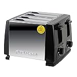 Toaster 4 Slice Toaster BT410 Steeliness Steel housing Black Toaster 1300W auto pup up Function, Variable Electronic Timing Control