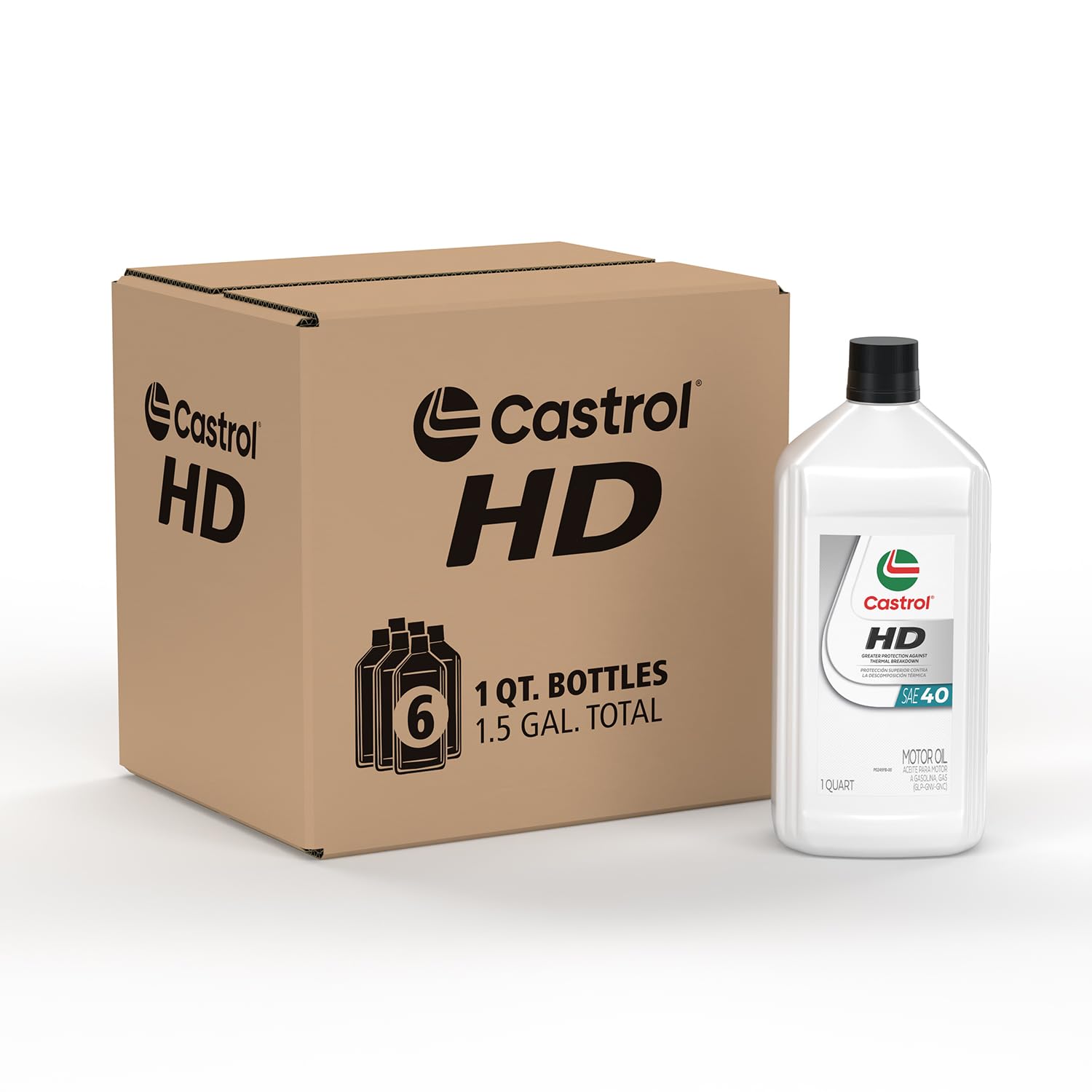 Castrol HD 40 Monograde Conventional Motor Oil, 1 Quart, Pack of 6