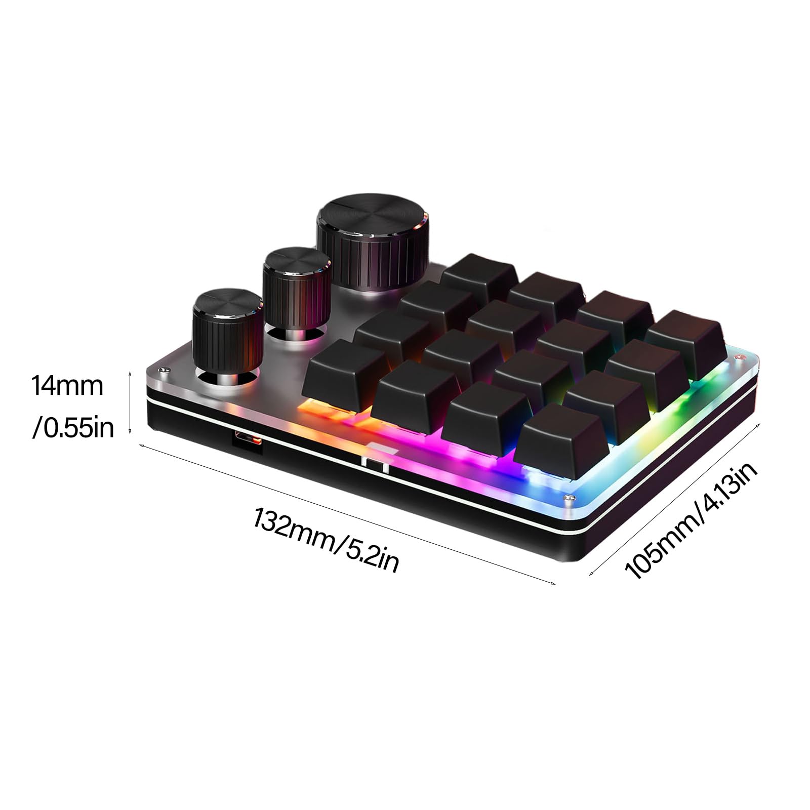 在庫処分】プログラマブルキーパッド、16キー3ノブブルースイッチ片手