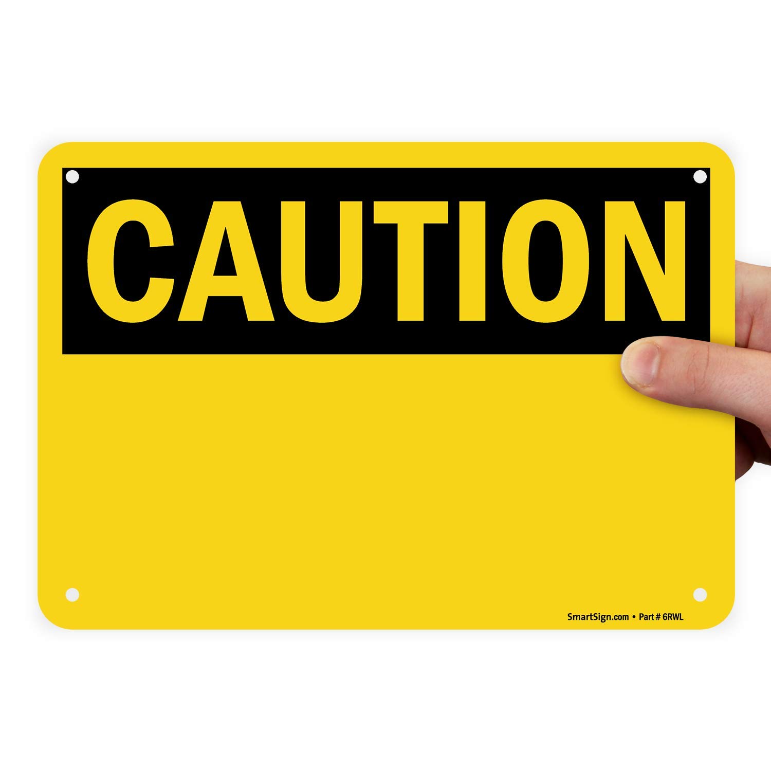 SmartSign "Caution" Blank Write-On Sign | 7" x 10" Plastic