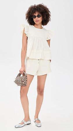 Ganni Women's Cotton Elasticated Shorts