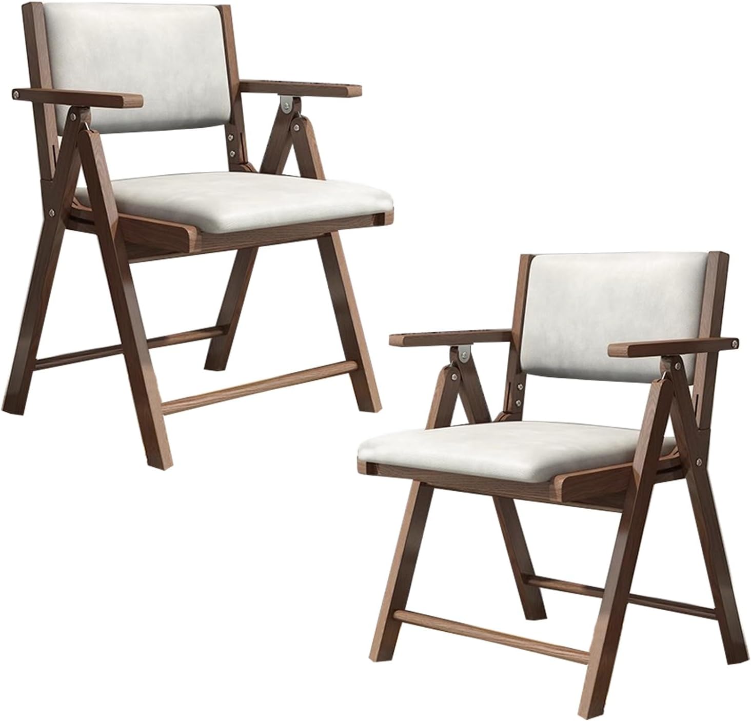 Folding Chairs with Cushion, Wood Folding Chairs Set of 2, Foldable Dining Chairs, for Guests Kitchen, Office, Wedding, Party Picnic Outdoor Chairs(Black)