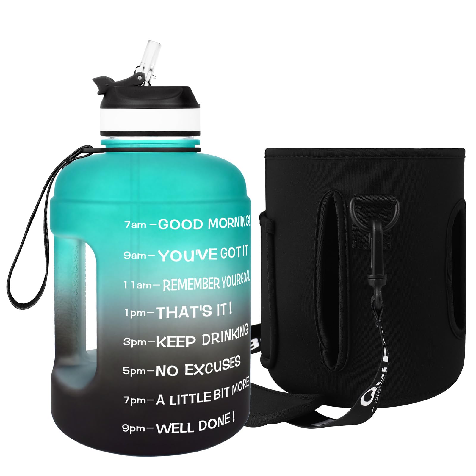 QuiFit 3.78/2.2 Litre Motivational Water Bottle