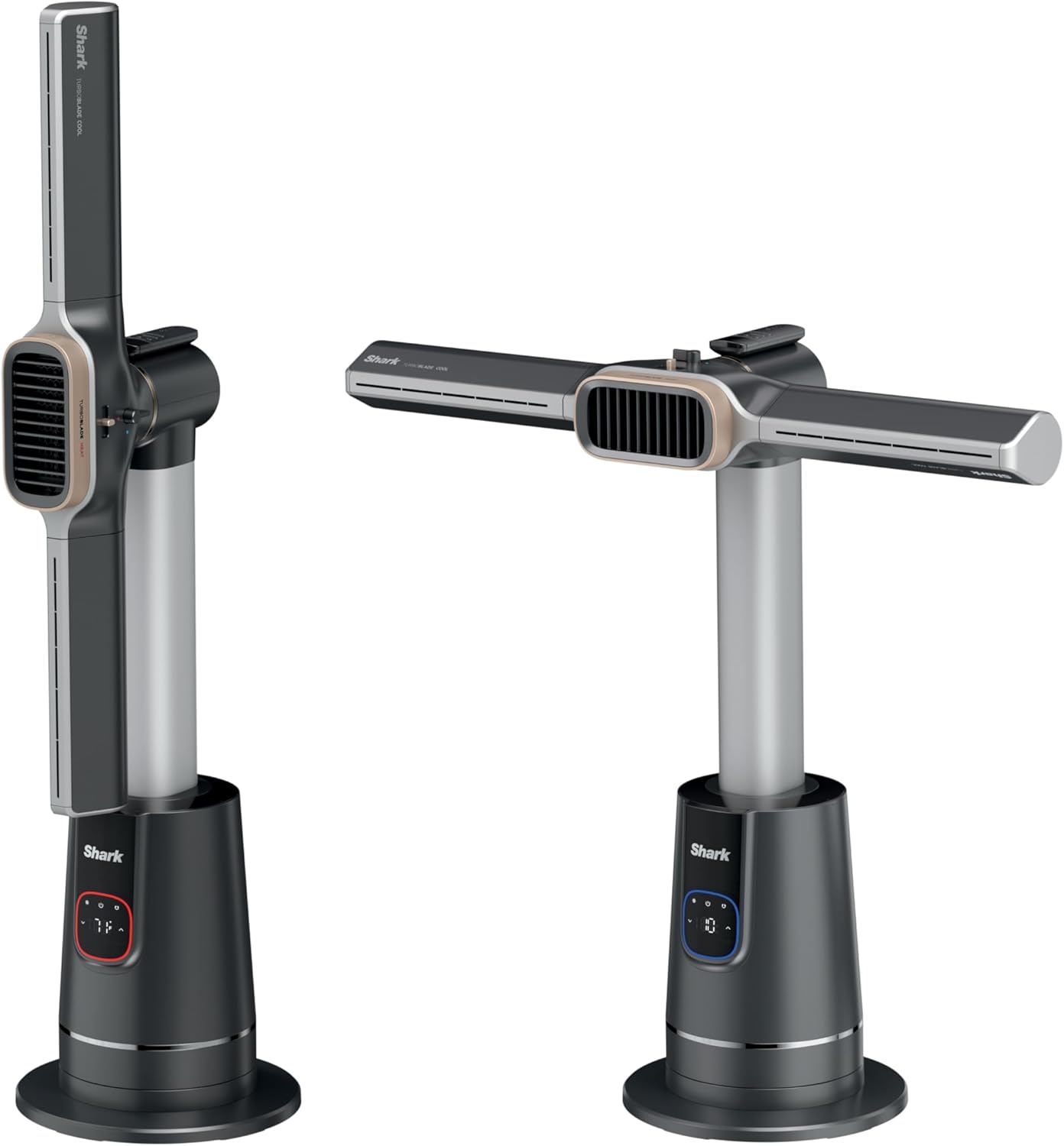 Shark Turboblade Cool + Heat – wentylator wieżowy 2 w 1 i grzejnik do konfigurowalnego przezroczystego użytku w pomieszczeniach, sypialnia, salon i biuro | Wydajne chłodzenie + szybkie ogrzewanie pomieszczeń, węgiel drzewny, TH202