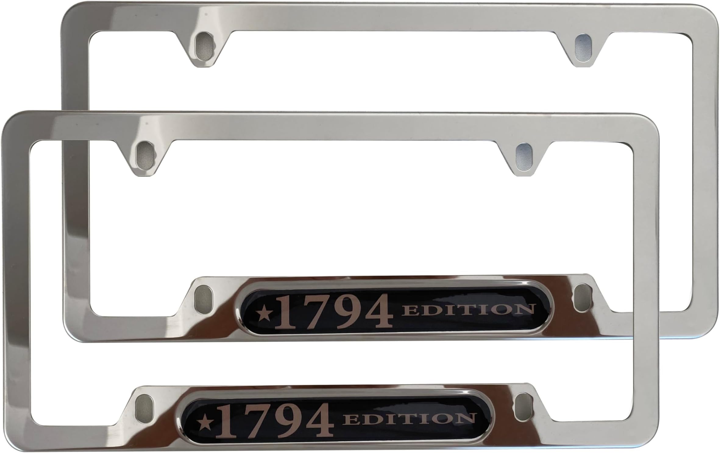Silver License Plate Frame Cover Holder 1794 Edition for Tundra Truck Car Accessories Stainless Steel 2Pcs