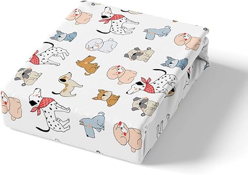 Miniatura 5 de Erosebridal Juego de ropa de cama con diseño de perros lindos para niños, diseño de cachorros de dibujos animados para niñas y niños, funda de