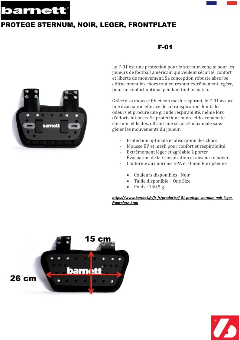 BARNETT Imbottiture per Spalle F01, Nero