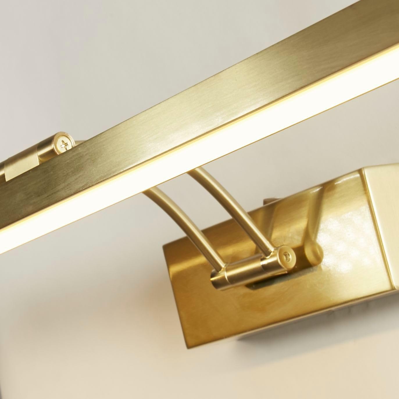 Lámpara cuadro LED con interruptor regulable W: 60,5 cm grande en latón 3000 K 809 lm aluminio Art Nouveau lámpara cuadro salón DAMIAN