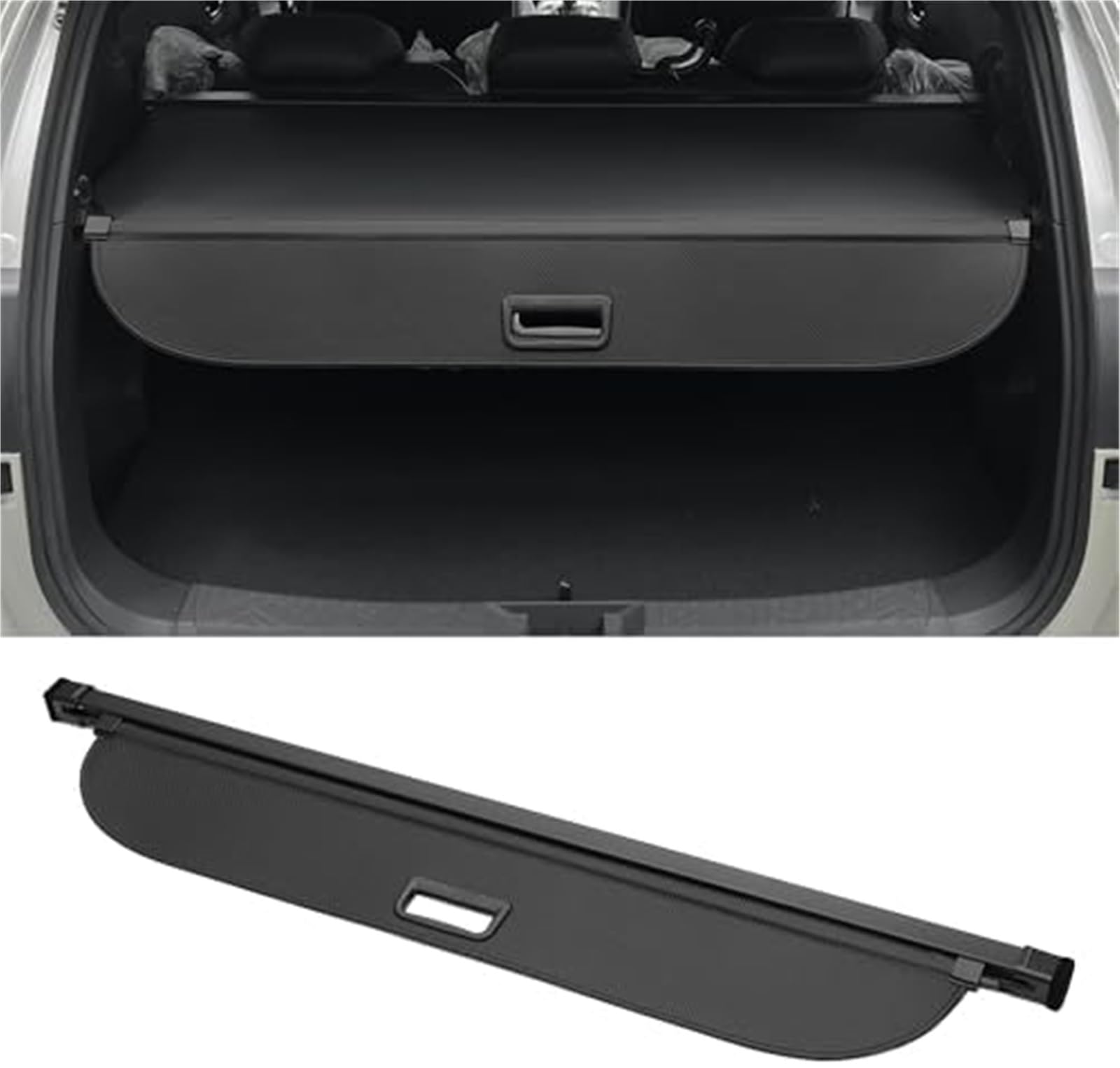 Fhjwqronte One Color Cargo Area Storage Rack Car Trunk Retractable Cargo Cover, For Subaru Crosstrek 2024 Rear Parcel Shelf Luggage Security Shield Shade Canvas Black Carbon Fiber