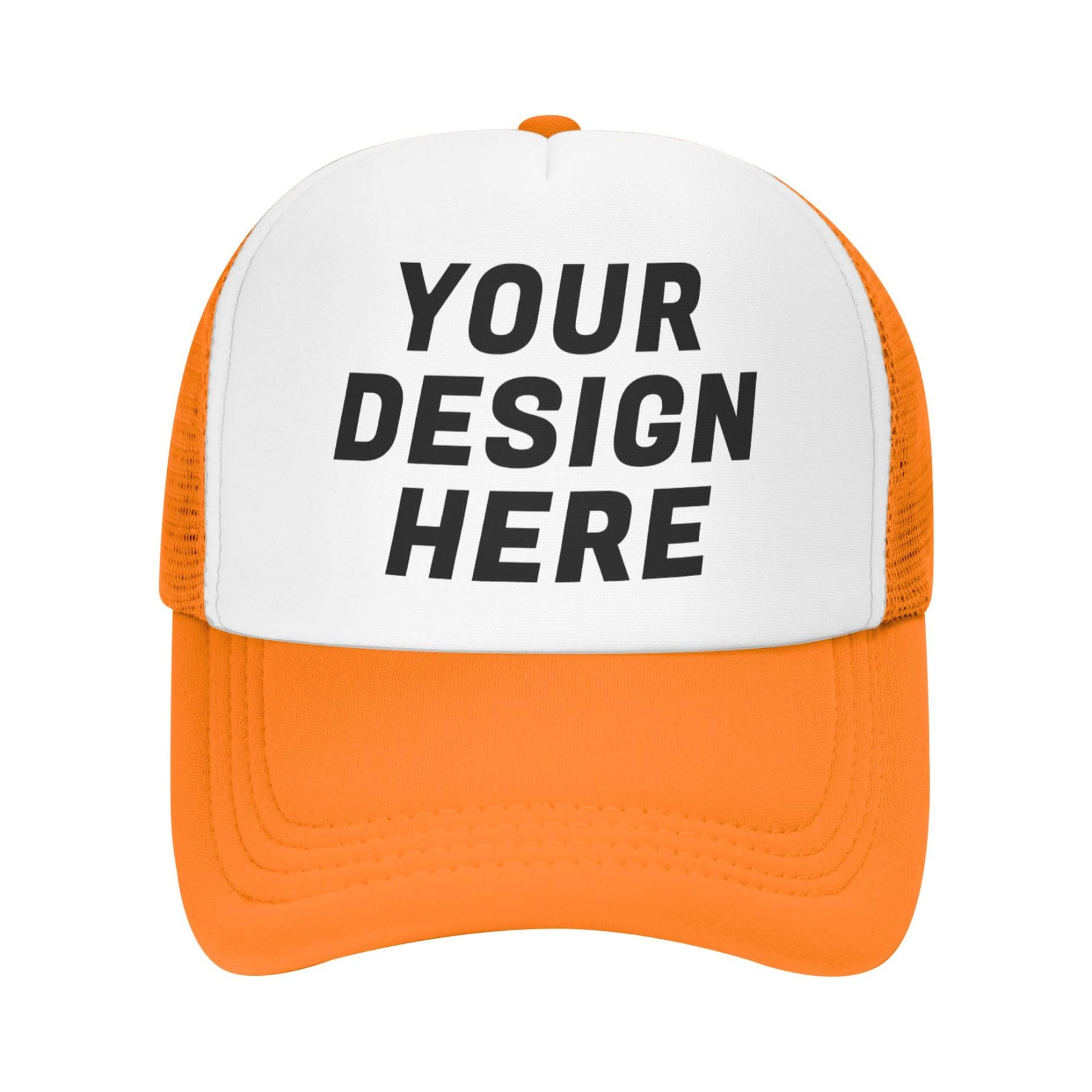 Tingwei Unisex Orange Personalised Baseball Caps Custom Hats For Men Women,Embroidered Women Want Me Fish Fear Me Adjustable Trucker Hat Cotton Dad Hats