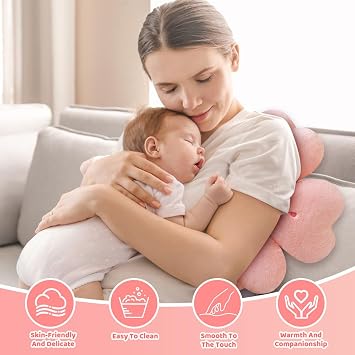 Daisy Pillow, 2 Pack Flower Pillow, 35cm Cute Flower-Shaped Floor Cushion, Pink + White Preppy Cushion Room Decor for Bedroom,Sofa, Couch