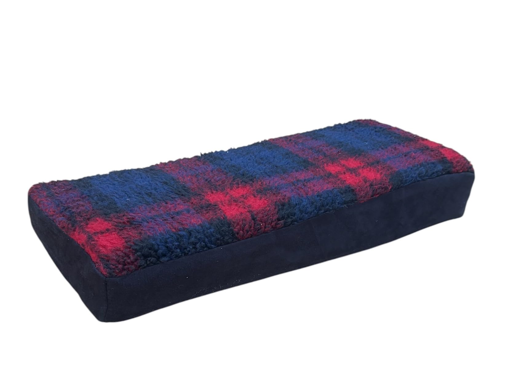 Cat Window Cushion, Super Cosy Sherpa Fleece Cat Bed, Nonslip Base - Windowsill/Shelf/Floor/Catio - 2 SIZES (Red Tartan, Small, 50cm x 22cm x 7cm)