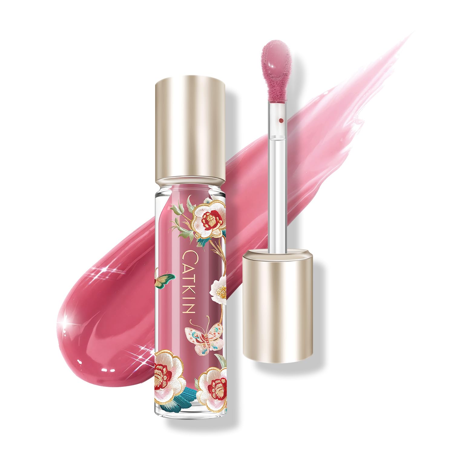 CATKIN Serum Plumping Lip Gloss, Hydrate & Volumize, Juicy Shine, 90% Nourishing Essence, Long Lasting and Non-Sticky
