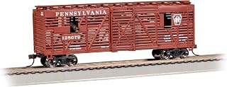 Bachmann Trains - 40' Animated Stock CAR - PRR #128079 with Cattle - HO Scale