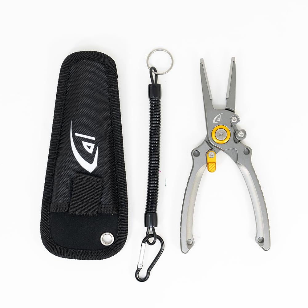 danco Orca Aluminum Fishing Side Cutters with Sheath, Fishing Line and Wire Cutter, Saltwater Safe, Fresh/Saltwater Fishing