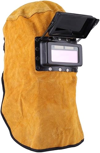 Máscara de casco de soldadura con lente de filtro de oscurecimiento automático, casco de cuero del soldador de la máscara