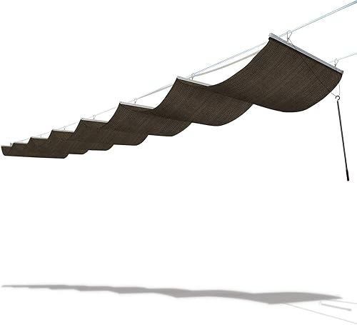 TANG Toldo de Sombra para Pérgola de 3' x 16', Toldo Retráctil, Toldos de Sombra Solar para Pérgolas de Patio Exterior, Kit para Terraza, Patio