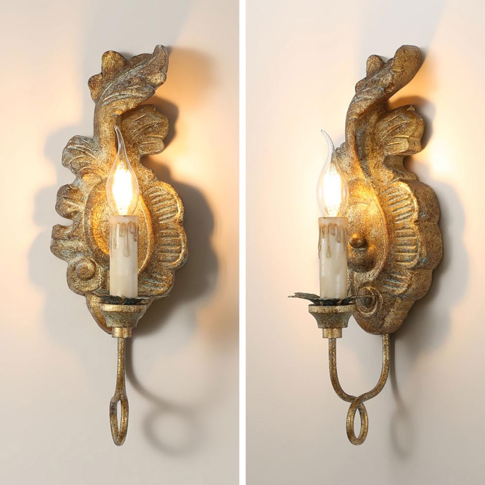 Jomewory Appliques Murales Bougeoirs En Bois Rustique - Lot De 2 - Décoration Murale Vintage Pour Bougies Piliers