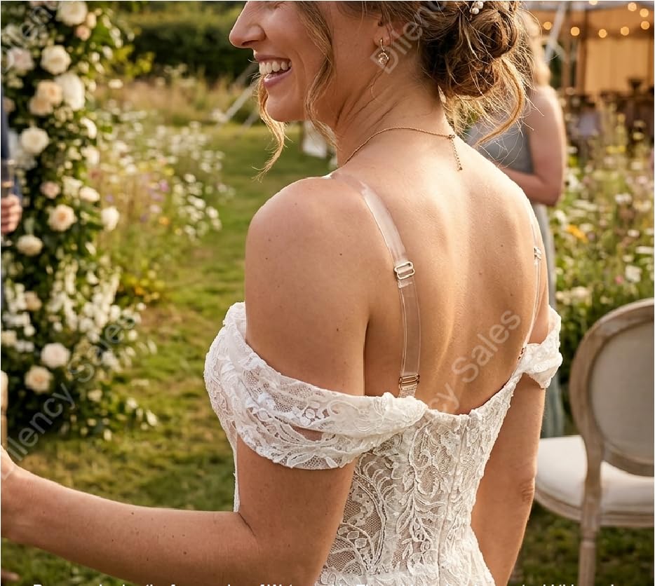 Image of Dilency Sales Adjustable Transparent Silicone Bra Straps For Womens /Girls (Free Size)