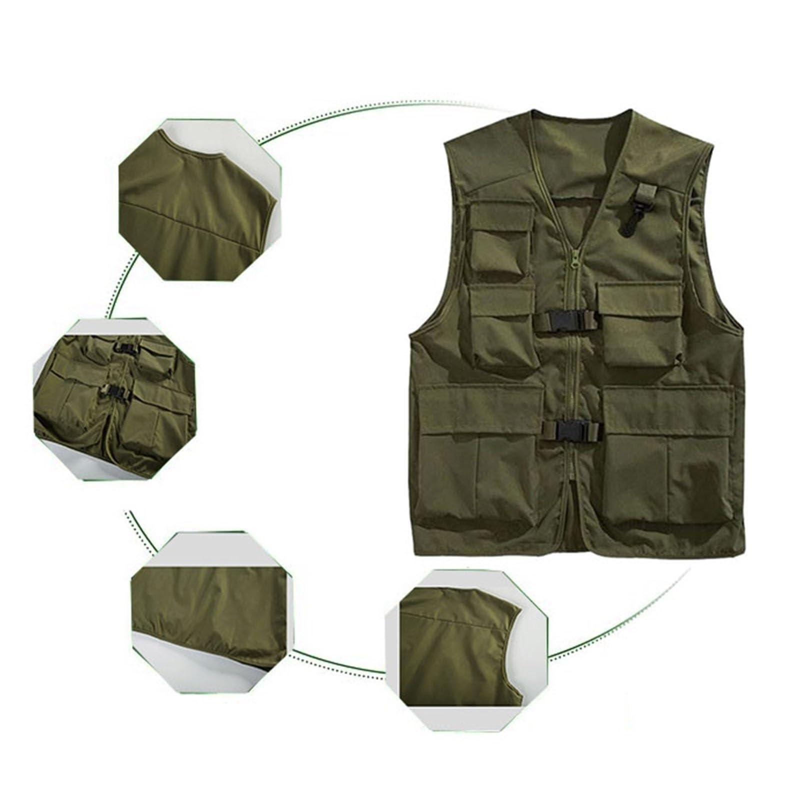 Wygwlg Gilet Estivo da Uomo Stile Utility