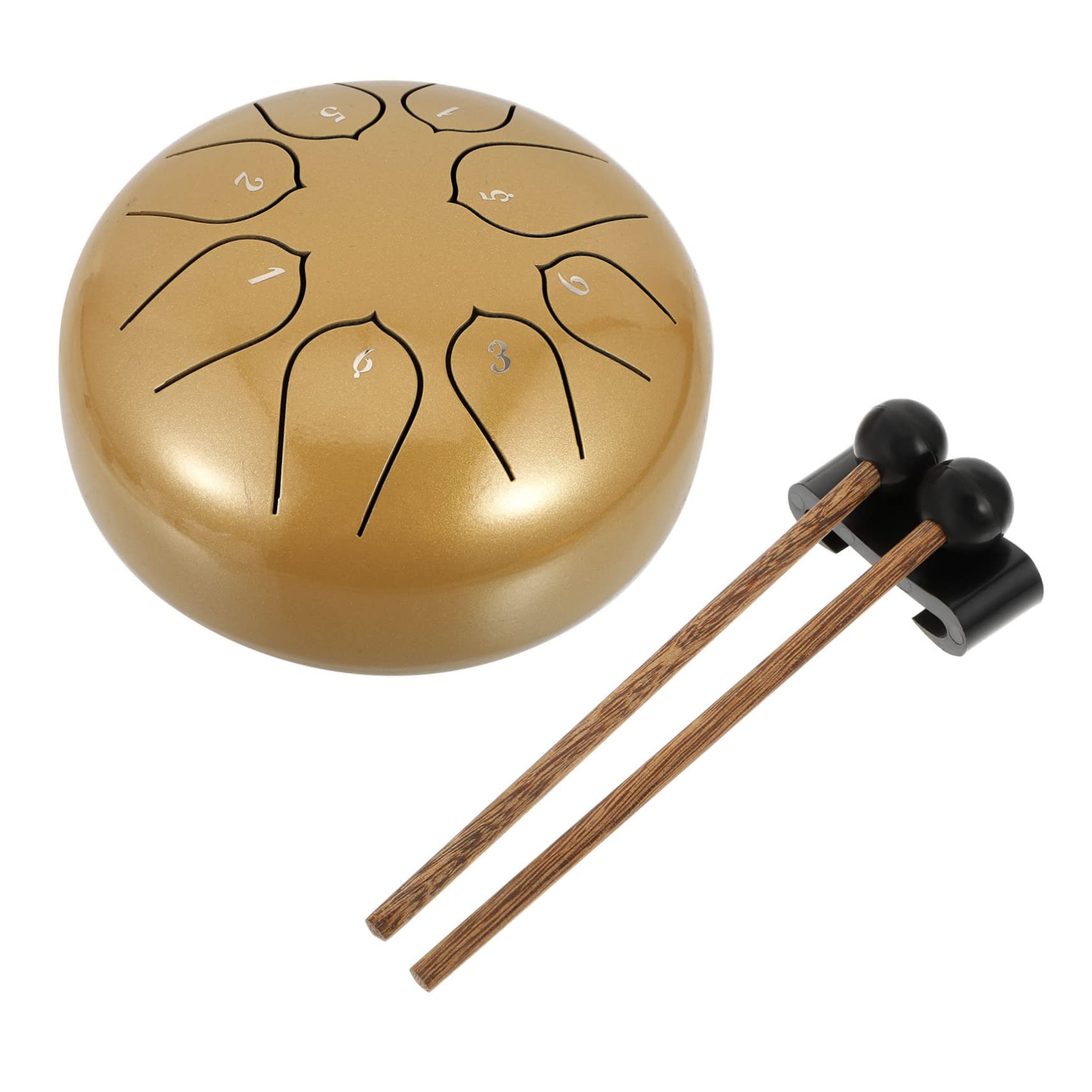 HANABASS 1Set Golden Tongue Drum Ethereal Percussion Instrument for Music Education Yoga Meditation Beginner Friendly Design with Durable Natural Base