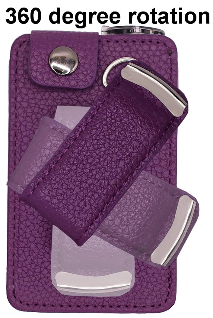 Étui en cuir ajusté avec clip de ceinture rotatif + protecteur d'écran pour pompe à insuline Medtronic Minimed (Minimed 630G / 640G / 650G / 670G / 770G / 780G) (Violet)