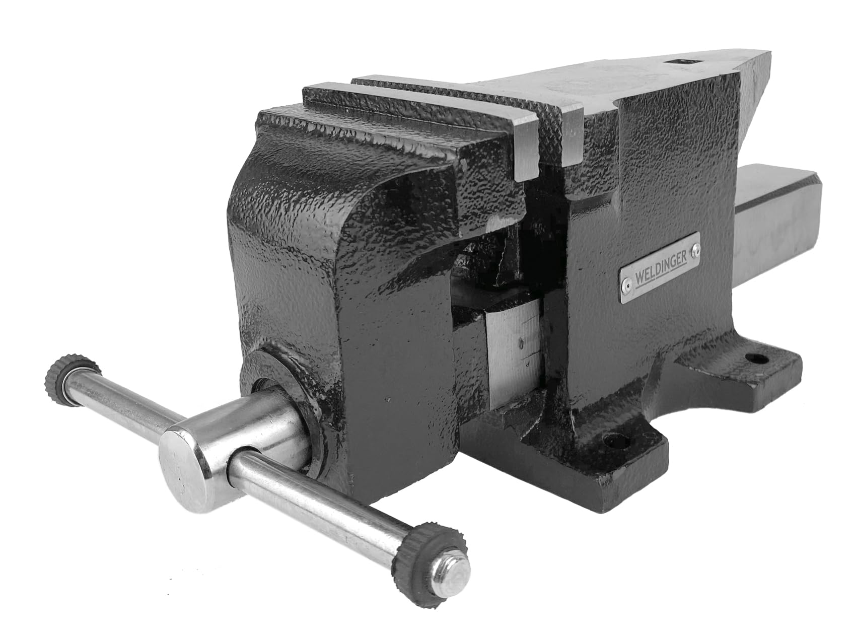 WELDINGER Schraubboss Kombination aus Ganzstahl-Schraubstock und Amboss 100 mm Backenbreite Rohrspannbacken