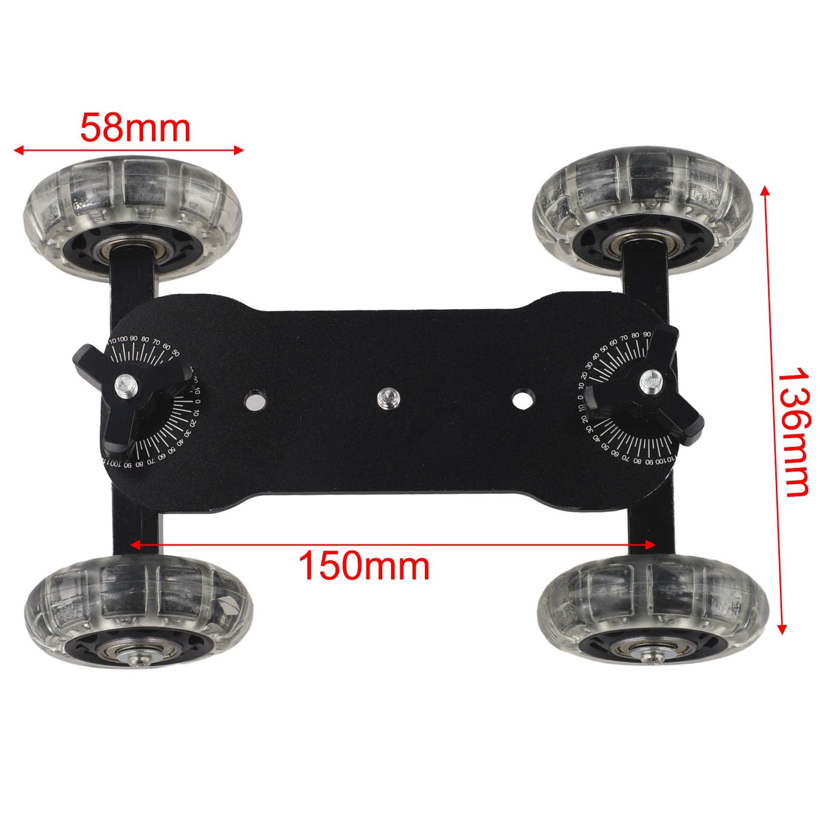 Slider ligero para cámara Dolly con riel de mesa, estructura metálica, capacidad de carga de 10 kg, ruedas giratorias de 360° para equipo de fotografía y filmación