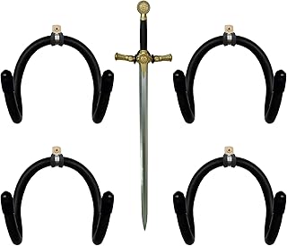 YYST Mini Adjustable Sword, Wall Hook Display Hanger Wall Mount for Sword,Dagger,Axe,Keyblade, etc-4/PK- No Sword-Vertical Display