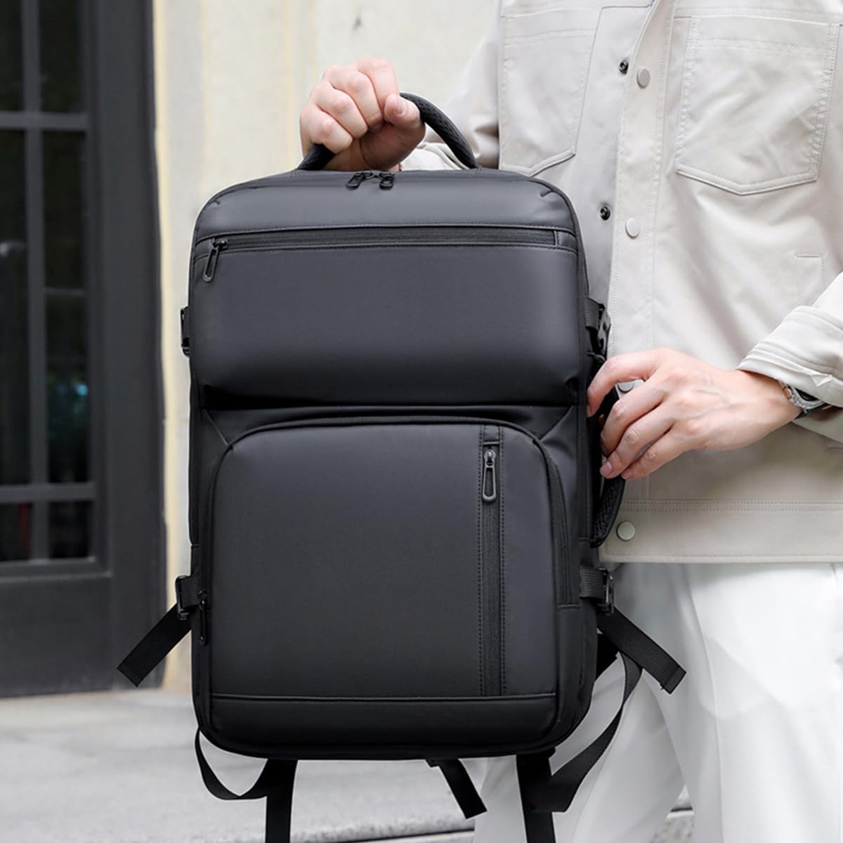 SONARIN Voyage Sac à Dos de Travail,Extensible Grande Capacité Sac à Dos Ordinateur Portable 15,6 Pouces,Imperméables Sacs de Cabine Sacs à Loisir pour Homme