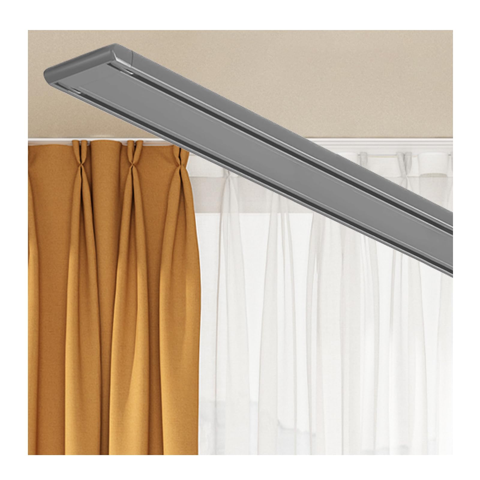 Tringle à rideaux double plafond silencieuse et fluide