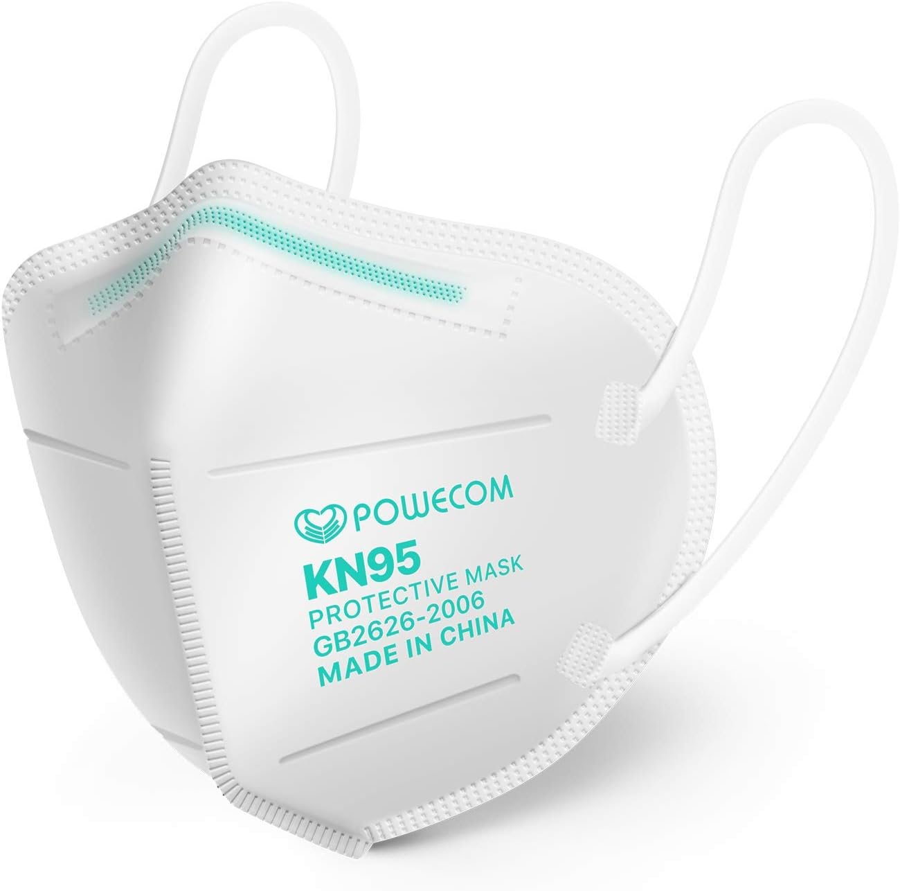 Powecom 10-Pack KN95 Face Mask (Appendix A Authorized Respirator), Protective Face Mask, Disposable Particulate Respirator, GB2626-2006 (10-Count)